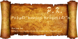 Polyákovics Krisztián névjegykártya
